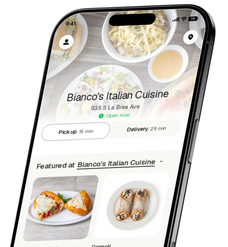 Bianco's Italian Cuisine app preview