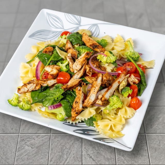 Pasta primavera tray.